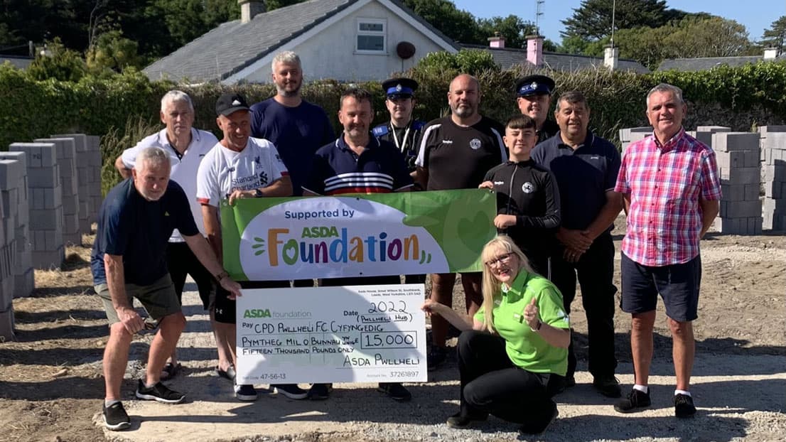 £15k from Asda charity for Pwllheli FC to build community hub